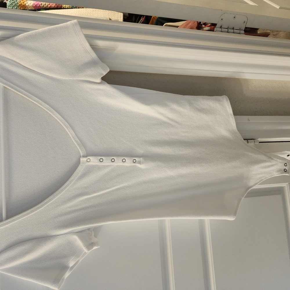 Cream Fitted Short Sleeve Bodysuit